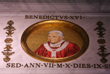 Abbild Benedikt XVI. in St. Paul vor den Mauern, © Bayerisches Pilgerbüro