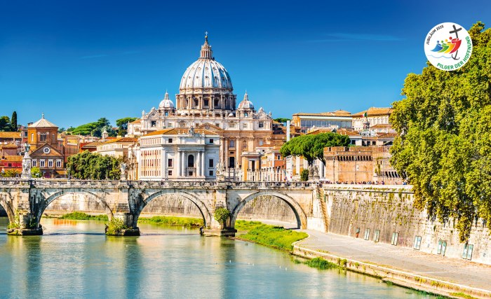 Italien Rom Petersdom, © Bild: Adobe Stock | Logo: Dicastero per L'Evangelizzazione, Città del Vaticano