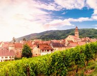 Blick auf das pittoreske Städtchen Riquewihr, Frankreich, © Sina-Ettmer – stock.adobe.com