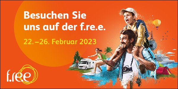 Logo der f.re.e - Bayerns größte Reise- und Freizeitmesse, © f.re.e