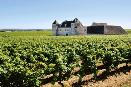 Idyllisch von Weinbergen umgeben liegt das Château du Clos de Vougeot, Frankreich, © Gilles Oster - Fotolia.com