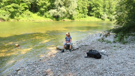 Jakobsweg Rast an der Alz, © Diözese Passau Irene Huber