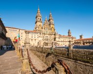 Blick auf die Kathedralein Santiago de Compostela, Spanien, © Bayerisches Pilgerbüro