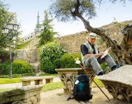 Pilger in Santiago de Compostela, Spanien, © Bayerisches Pilgerbüro