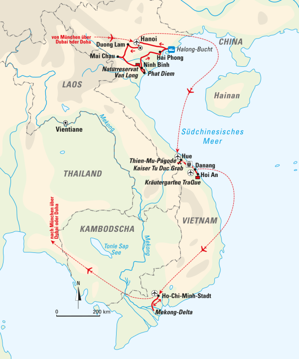 Karte, Vietnam authentisch erleben, © Bayerisches Pilgerbüro