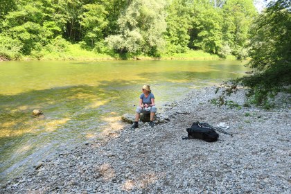 Jakobsweg Rast an der Alz, © Diözese Passau Irene Huber