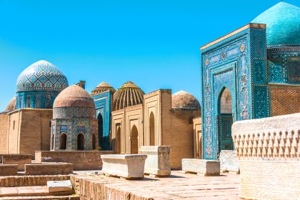 Prächtige Mausoleen der Nekropole Shohizinda in Samarkand, Usbekistan, © iStockphoto.com - monticelllo